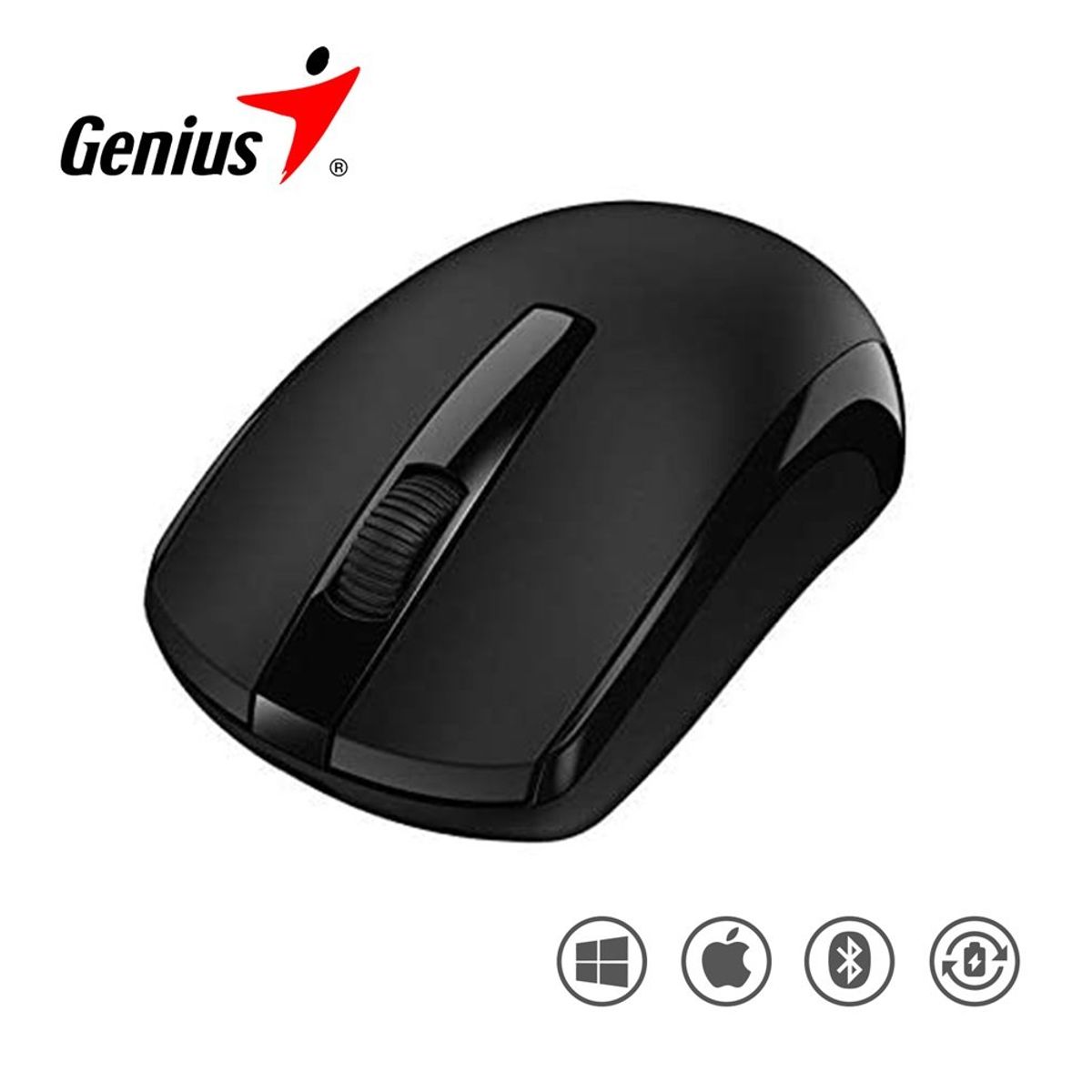 GENIUS - Mouse Inalambrico Genius ECO-8100 Bateria Recargable - Negro