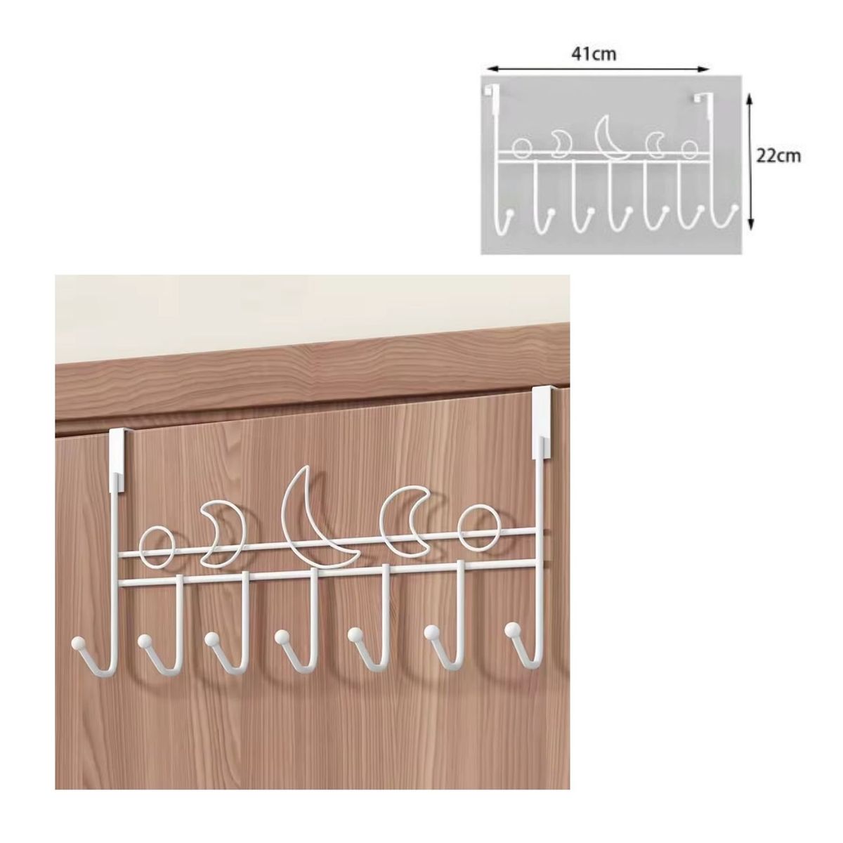 GENERICO - Colgador Perchero para Puerta Blanco