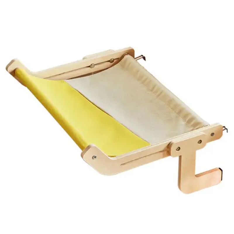 GENERICO - Cama para gato tipo hamaca de madera - Amarillo