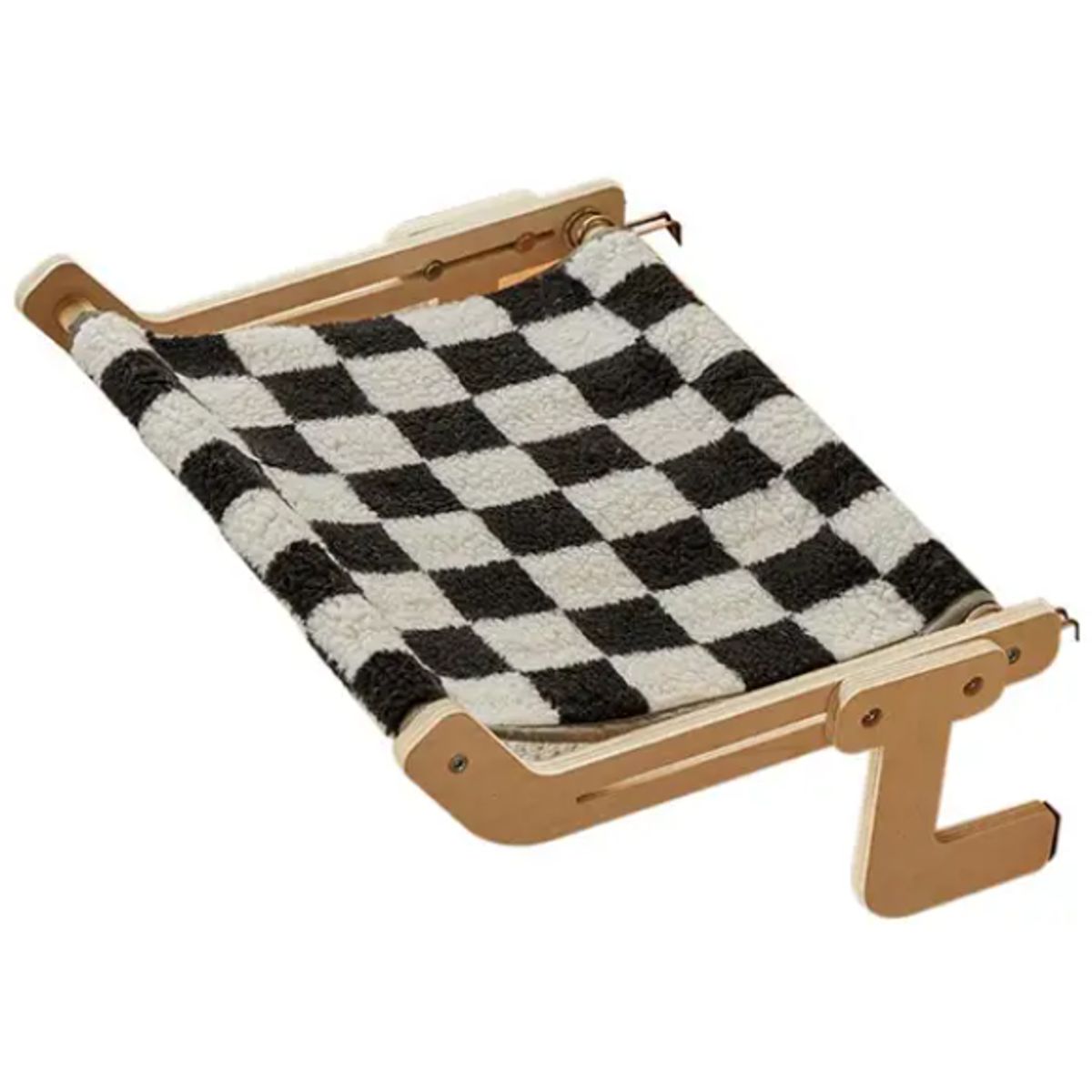 GENERICO - Cama para gato tipo hamaca de madera - Amarillo