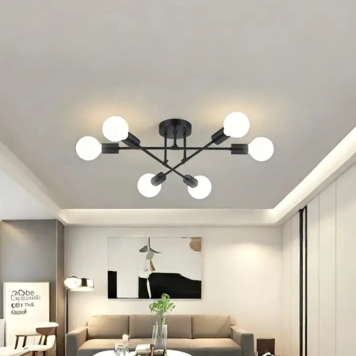 GENERICO - Lámpara Colgante getafe negro 6 luces