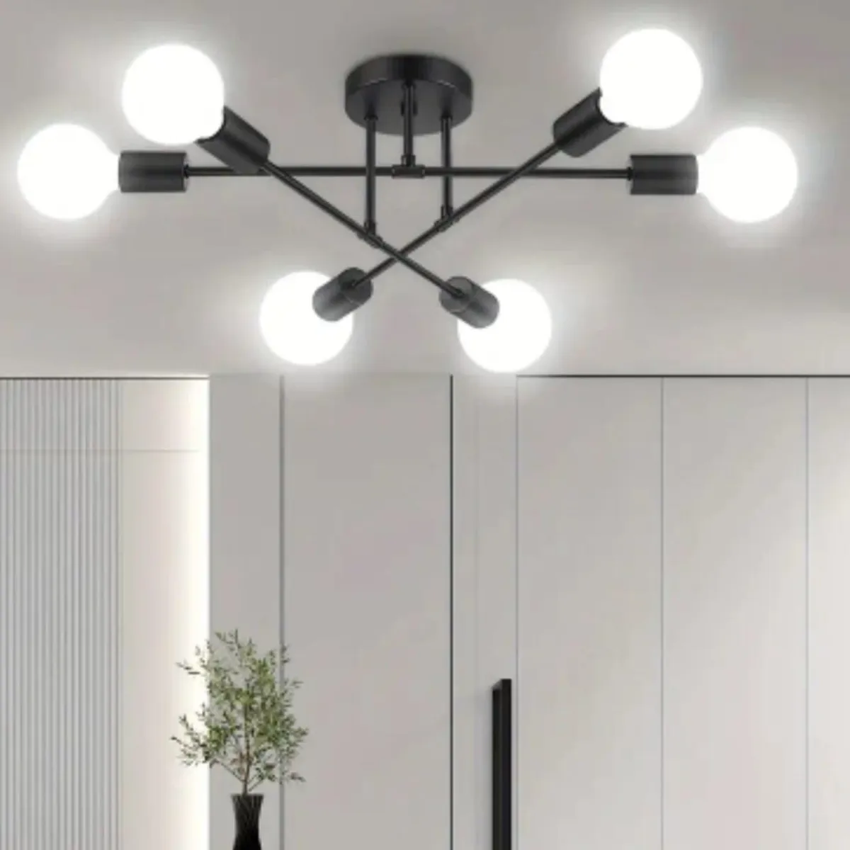 GENERICO - Lámpara Colgante getafe negro 6 luces