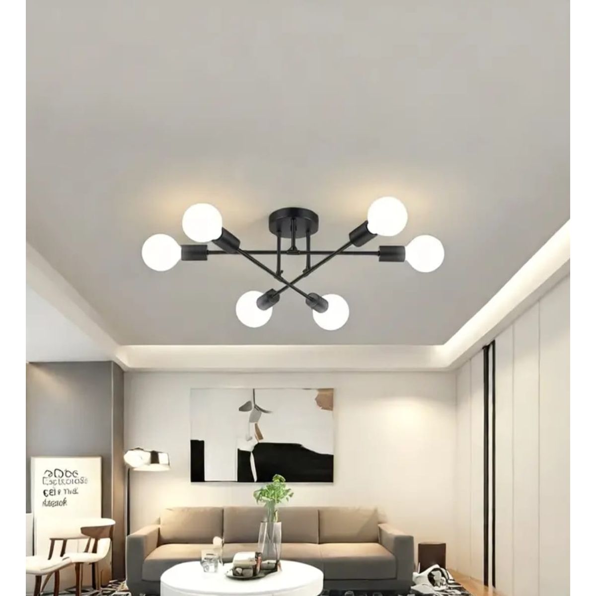 GENERICO - Lámpara Colgante getafe negro incluye  6 focos