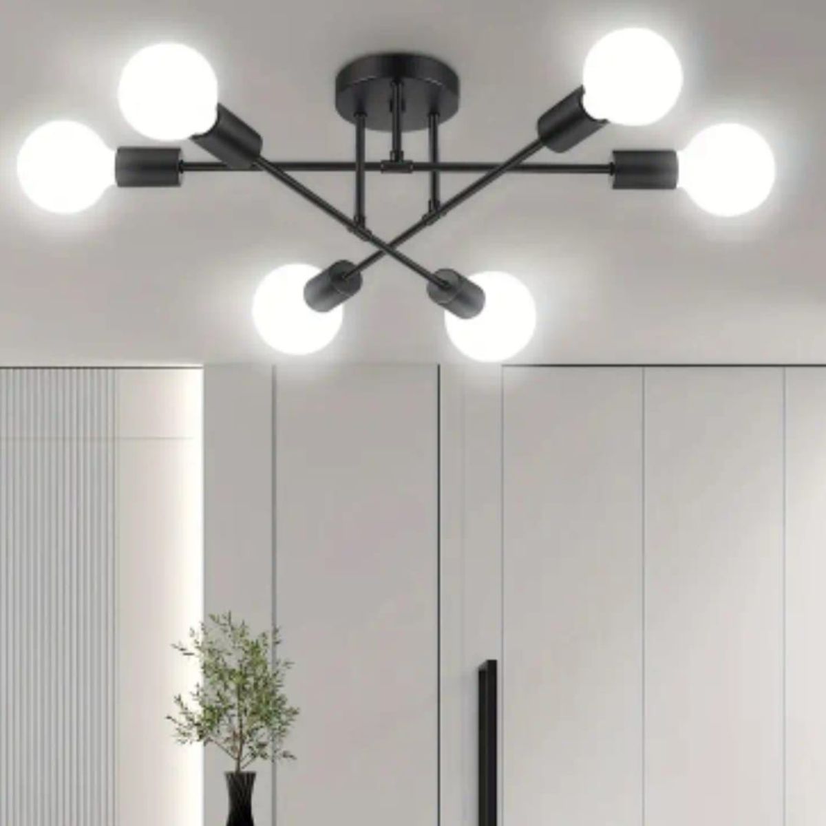 GENERICO - Lámpara Colgante getafe negro incluye  6 focos