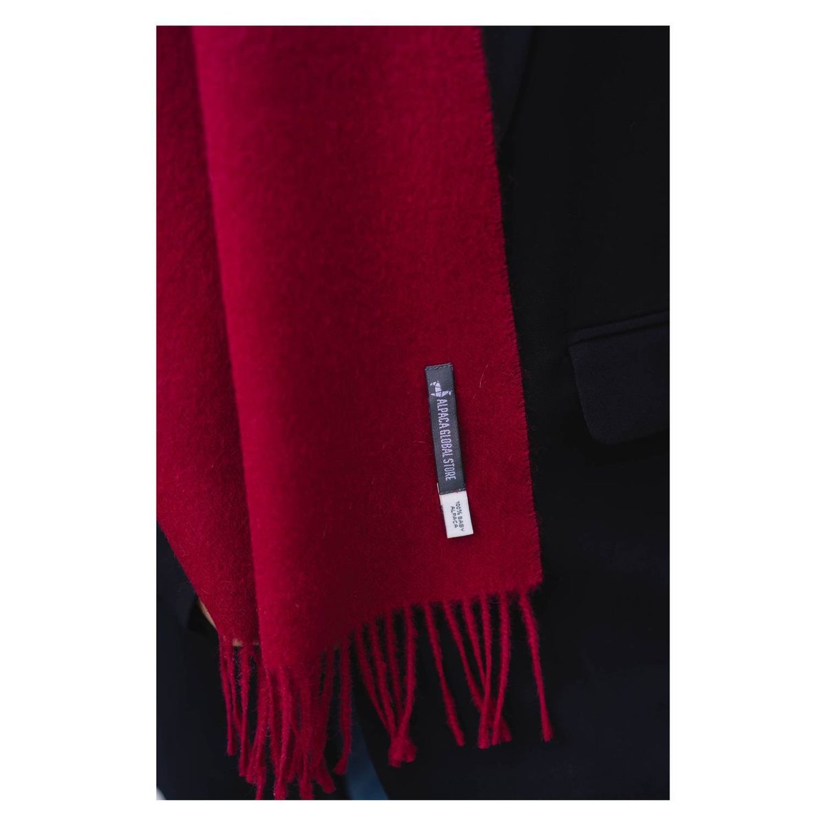 GENERICO - Bufanda Chalina Roja - 100% Baby Alpaca_.