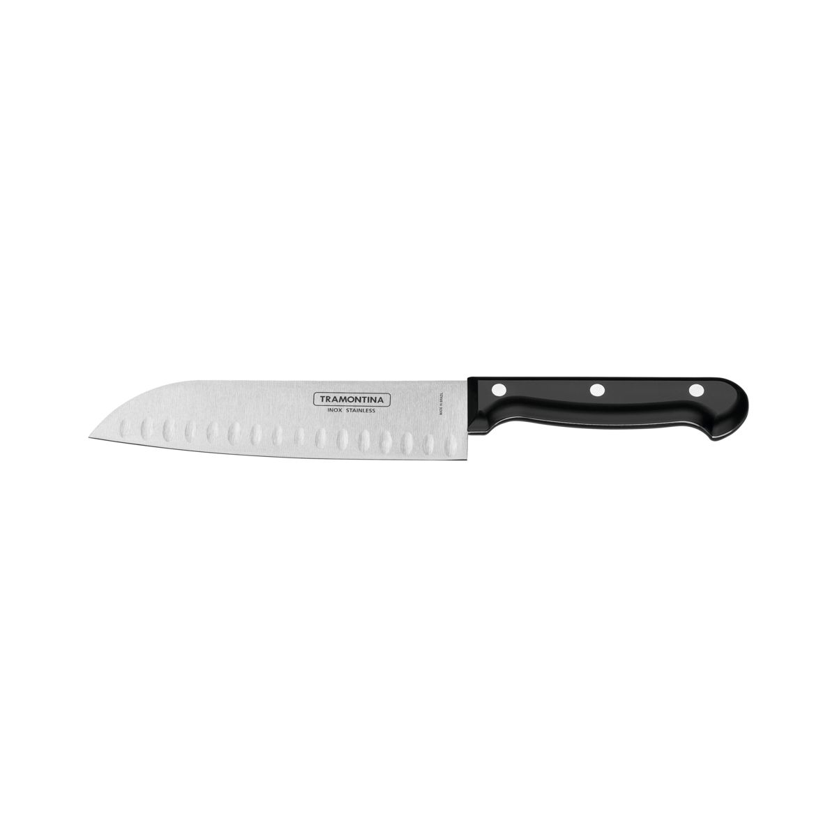 TRAMONTINA - Cuchillo Santoku Para Picar Profesional 7 Mango Negro Tramontina