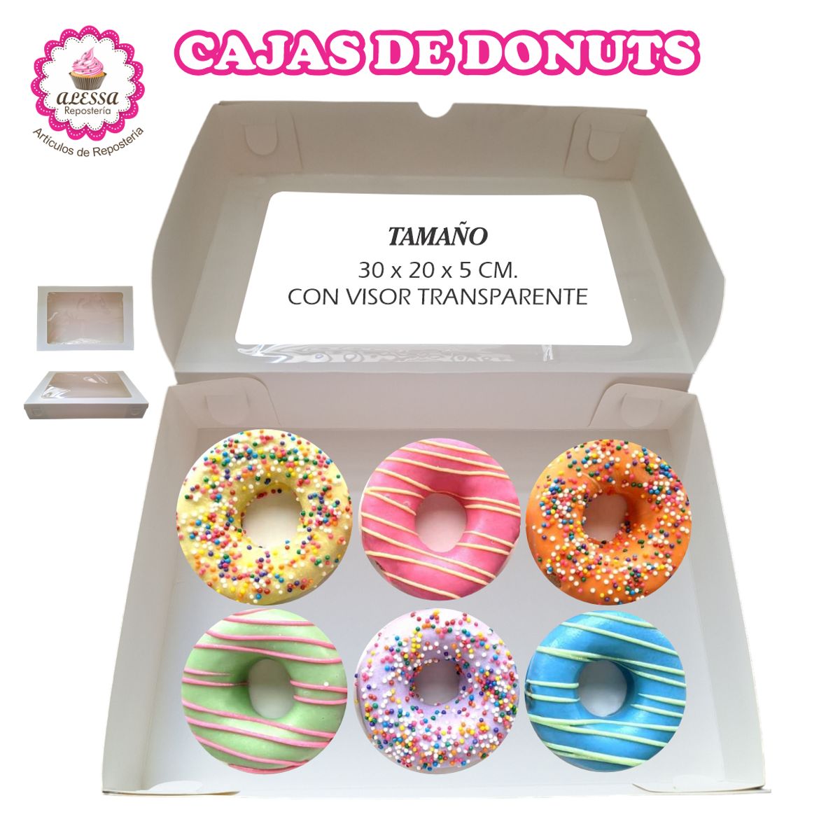 GENERICO - 50 Cajas para Donuts en Repostería