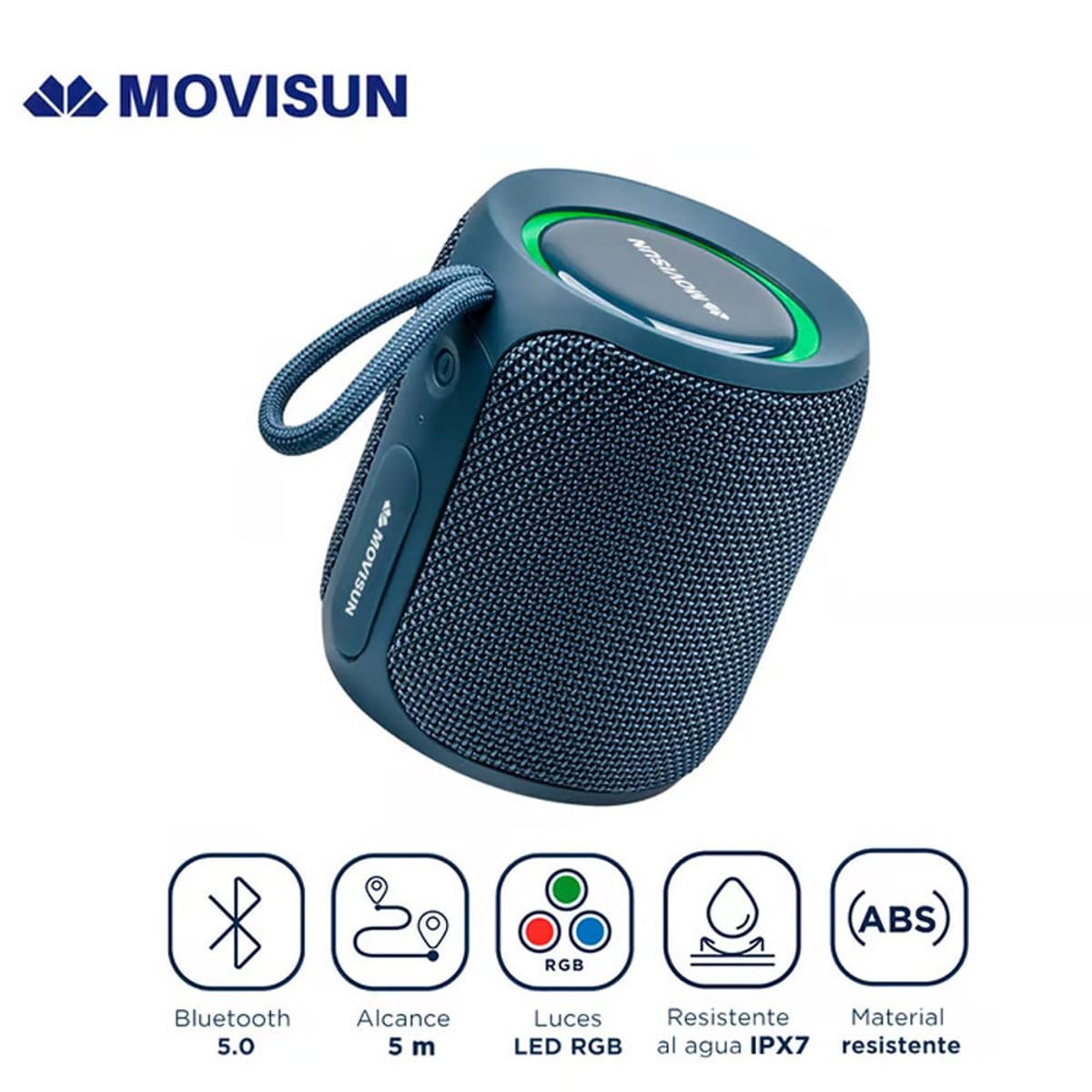 MOVISUN - Parlante Acuático Bluetooth MOVISUN IPX7 16W TWS luz Led power smart