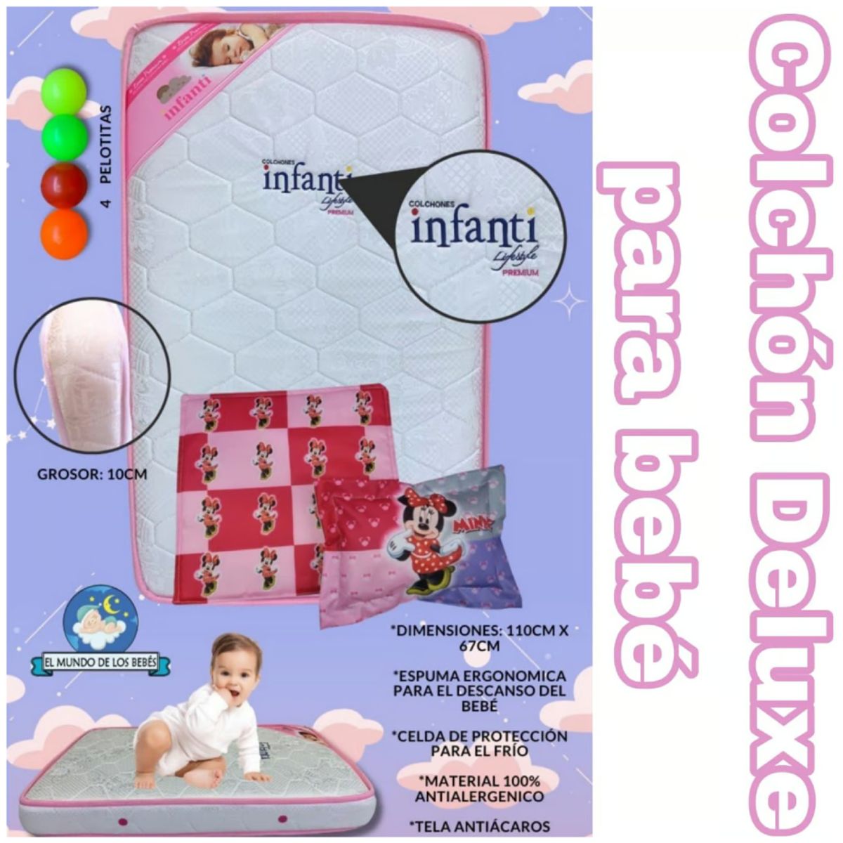 GENERICO - Colchón de Bebe para Cunas Pack and Play