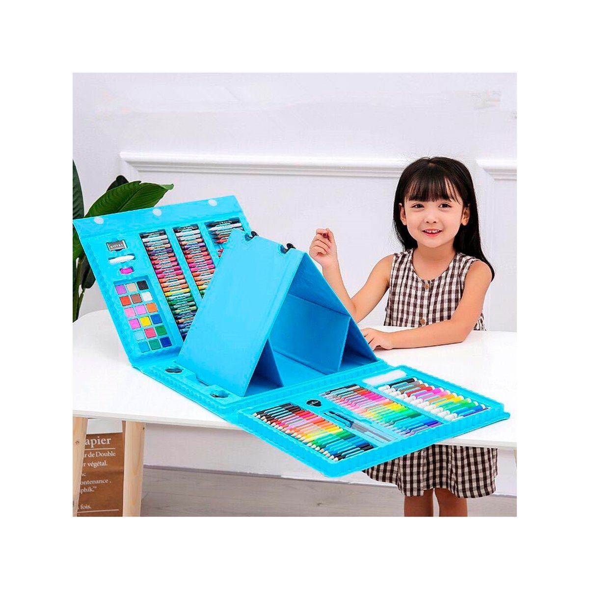 GRETAIL - Set de arte y dibujo para niño 208piezas celest