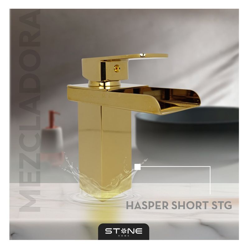 STONE - MEZCLADORA MONOCOMANDO PLAVATORIO HASPER SHORT STG STONE
