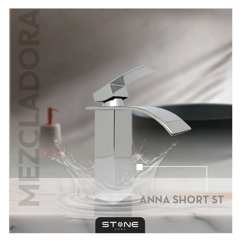 STONE - MEZCLADORA MONOCOMANDO PLAVATORIO ANNA SHORT ST STONE