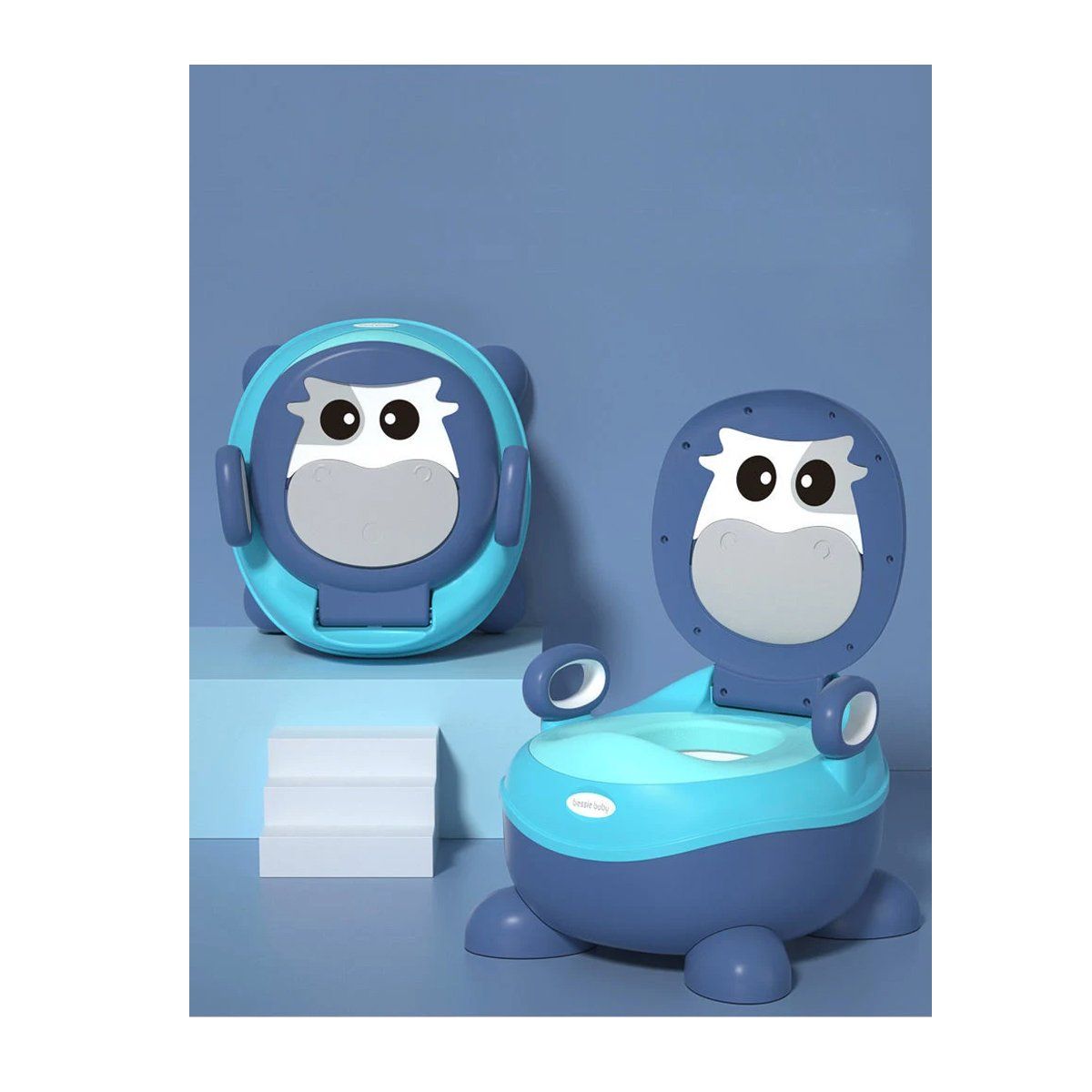 GRETAIL - Bacín Entrenamiento Inodoro Para Bebes Niñas Vaquita Azul