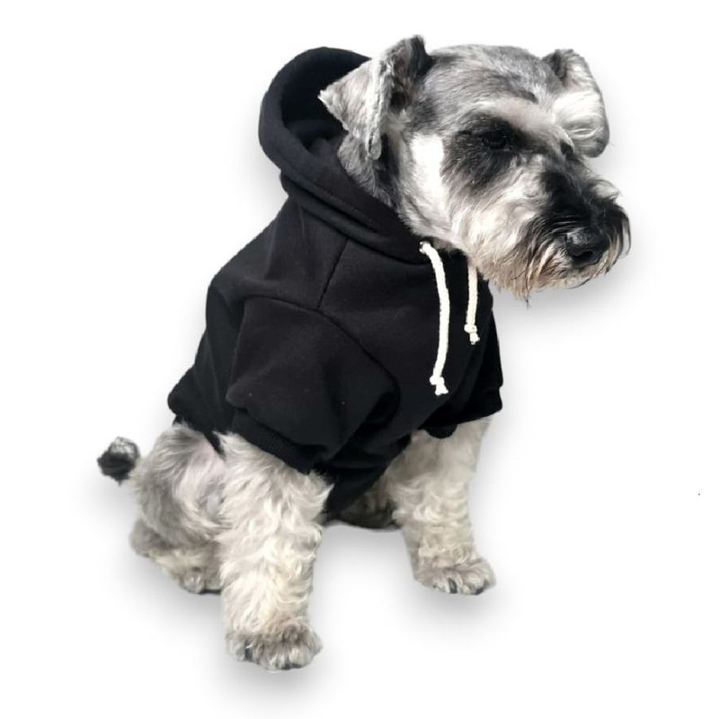 MD - Ropa Capucha polera de algodon para Mascotas - Negro  -T7