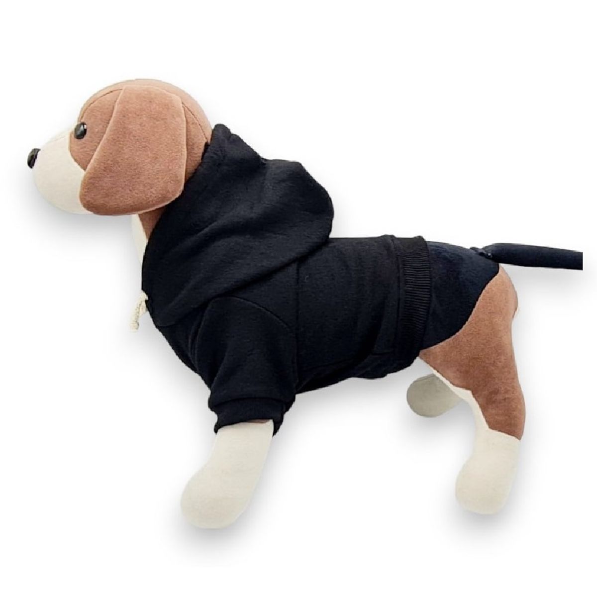 MD - Ropa Capucha polera de algodon para Mascotas - Negro  -T7