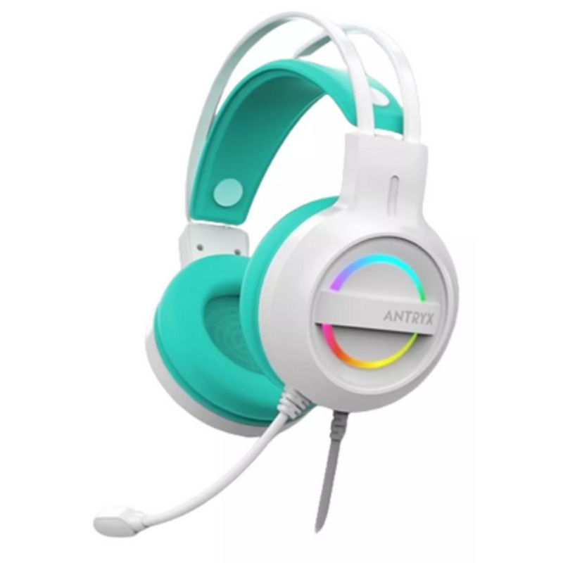 ANTRYX - AUDIFONO C/MICROFONO ANTRYX IRIS-W TURQUOISE, 7.1 VIRTUAL