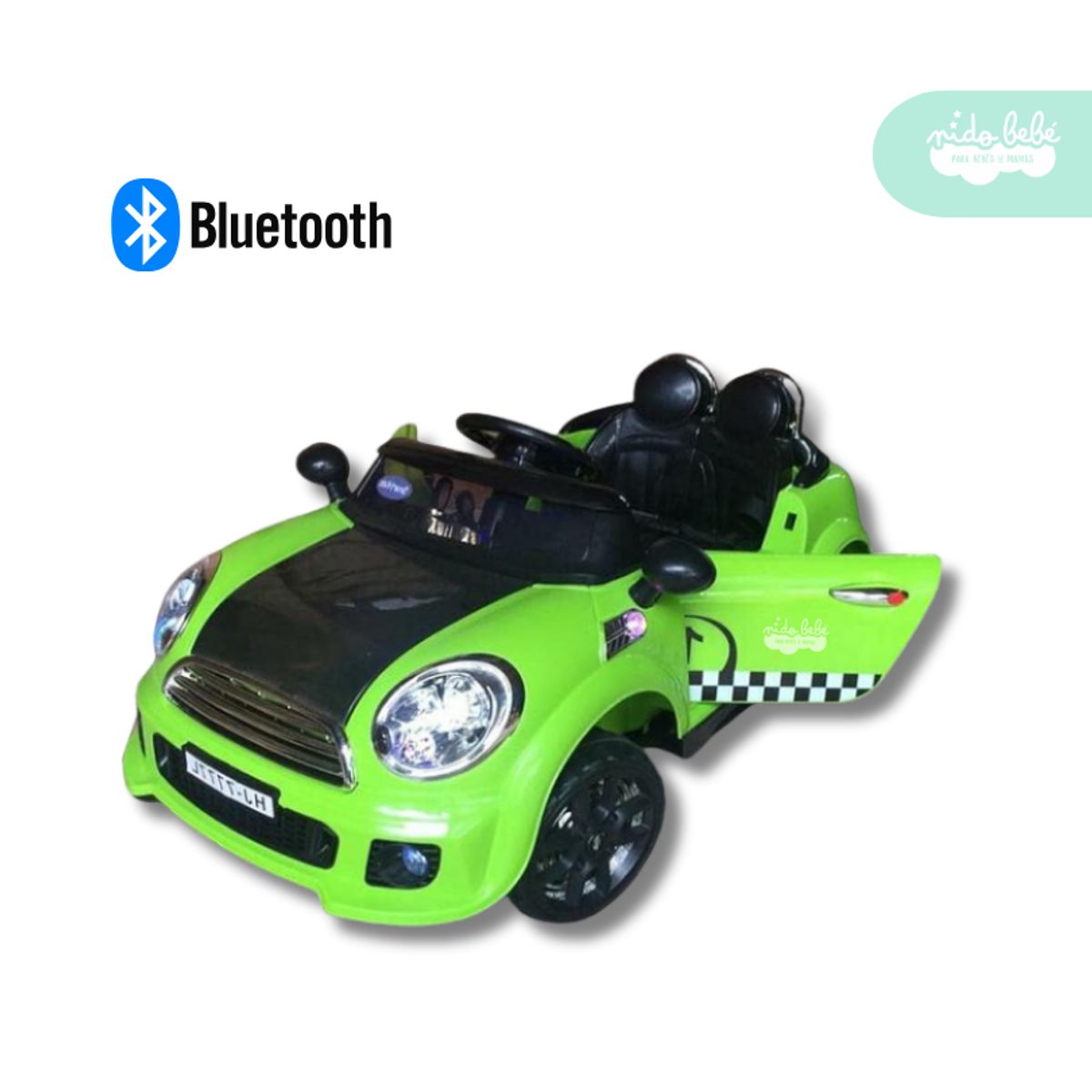 GENERICO - Carrito a Batería para niño Modelo Mini Cooper color Verde