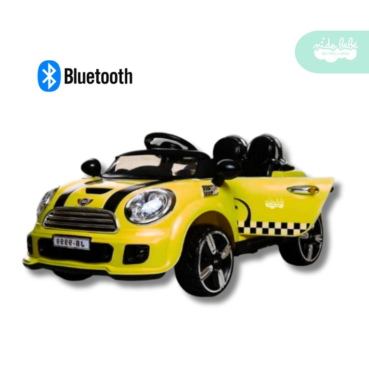 GENERICO - Carrito a Batería para niño Modelo Mini Cooper color Amarillo