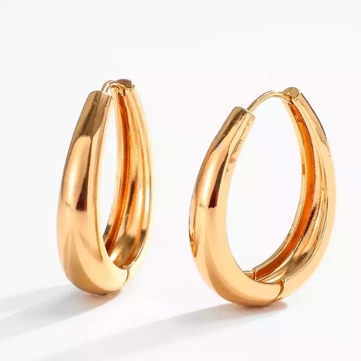 GENERICO - Arete Argolla Canoa Gold Rose Chunky