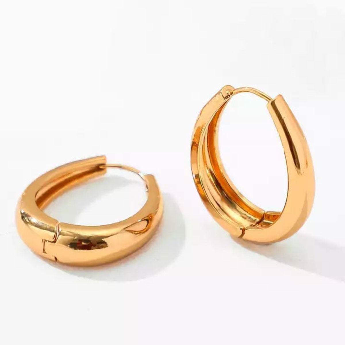 GENERICO - Arete Argolla Canoa Gold Rose Chunky