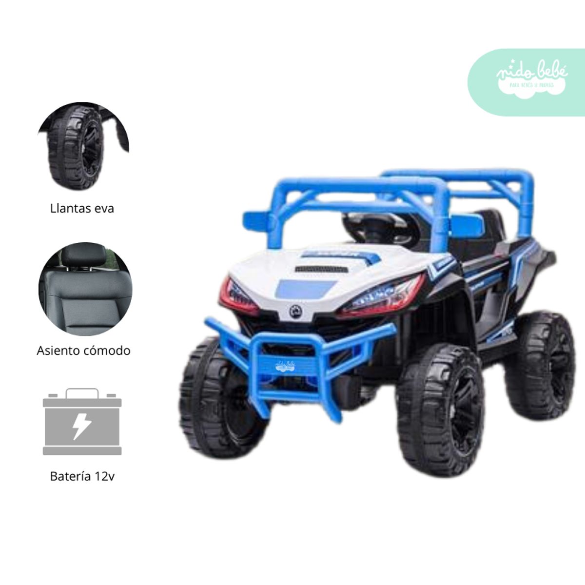 GENERICO - Carrito a Batería para niño Modelo Moster color Azul