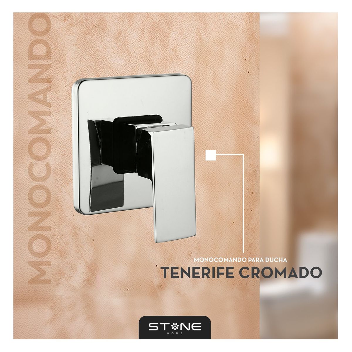 STONE - MEZCLADORA  PARA DUCHA CROMADA-TENERIFE-STONE