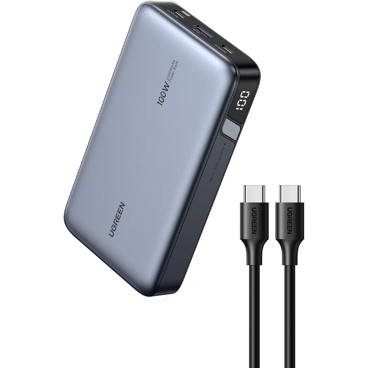 UGREEN - POWER BANK UGREEN 100W 20000 mha, carga laptops Tipo C, tablets, telf - PB720