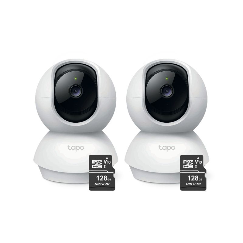 TP LINK - Kit de 2 Cámaras De Seguridad Full HD Tapo C200 + Micro SD 128gb - Tp-link