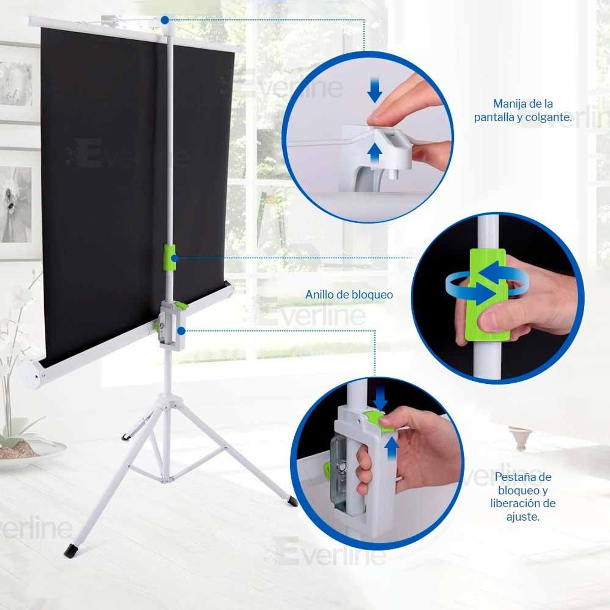 OEM - ECRAN con TRIPODE 1.80 x 1.80 m (Antireflex)