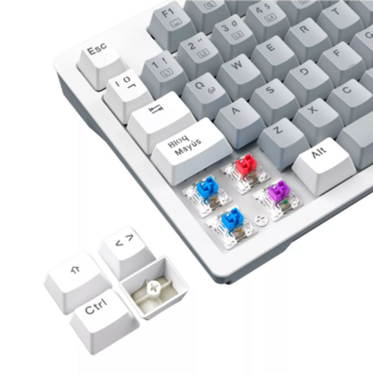 ANTRYX - TECLADO MECANICO ANTRYX MK860L WHITE & GRAY BLUE SWITCH