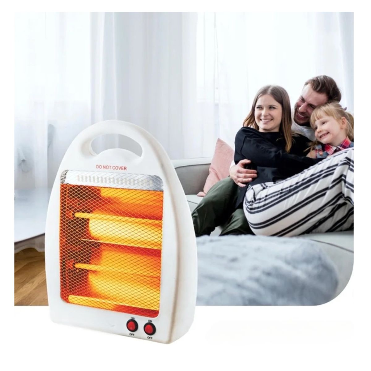 SEISA - Calentador Calefactor Estufa Eléctrico Halógena Silencio 2 Potencias