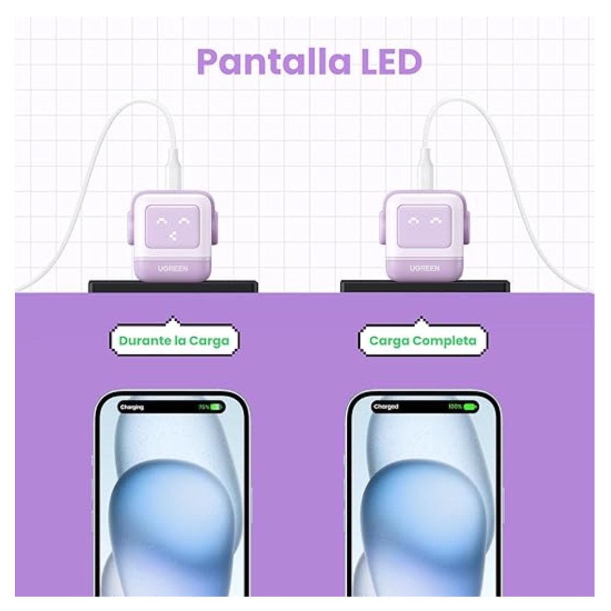 UGREEN - Cargador Carga Rapida Con Pantalla Portatil Ugreen Nexode CD359 30W