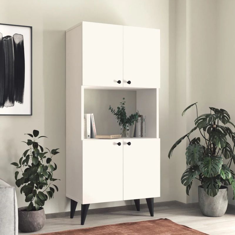 TU MESITA - Vitrina Organizador Lamas 4 puertas color Blanco TU MESITA