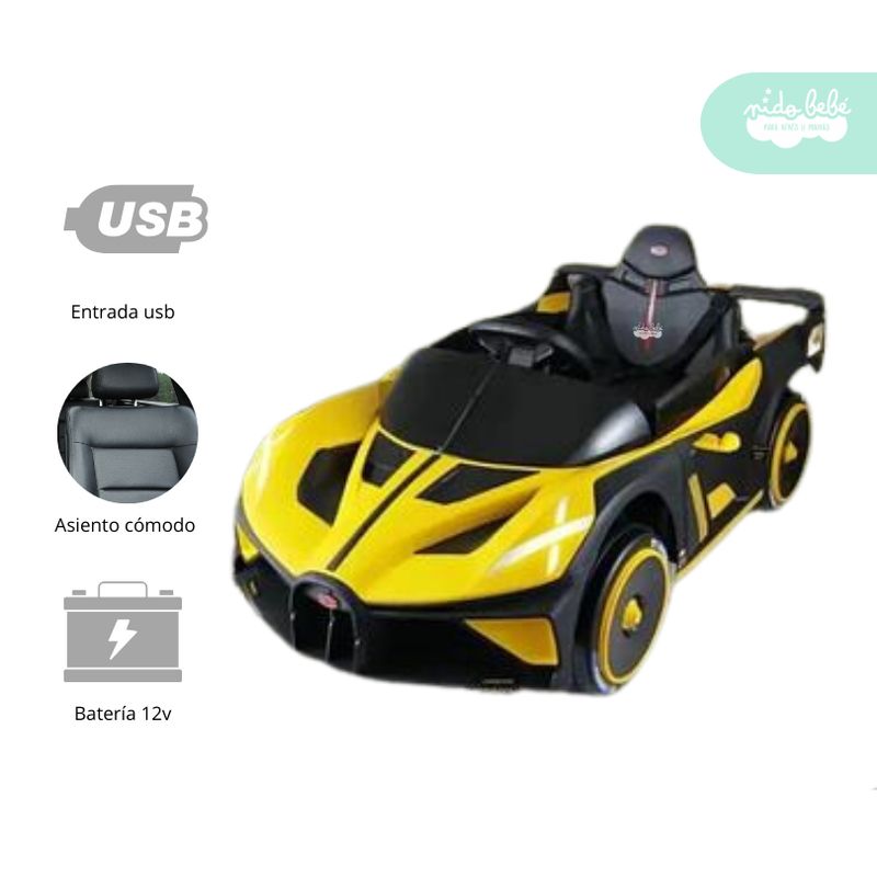 GENERICO - Carrito a Batería para niño Modelo FastCar color Amarillo