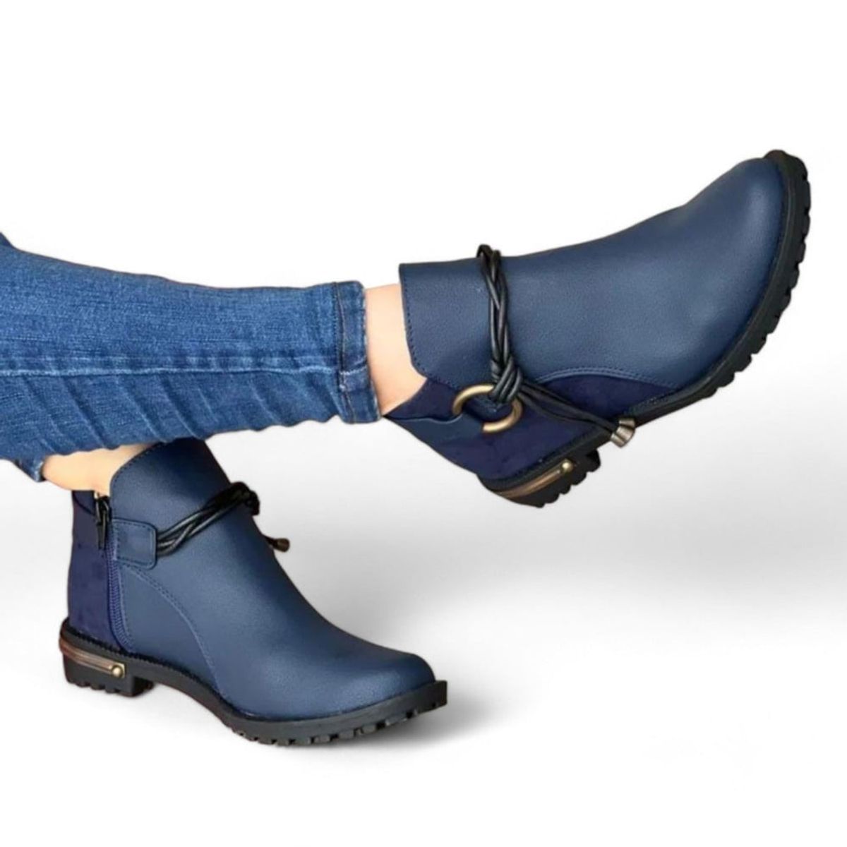 GENERICO - Botin Mujer Trensa 1509 5C-53 Color Azul