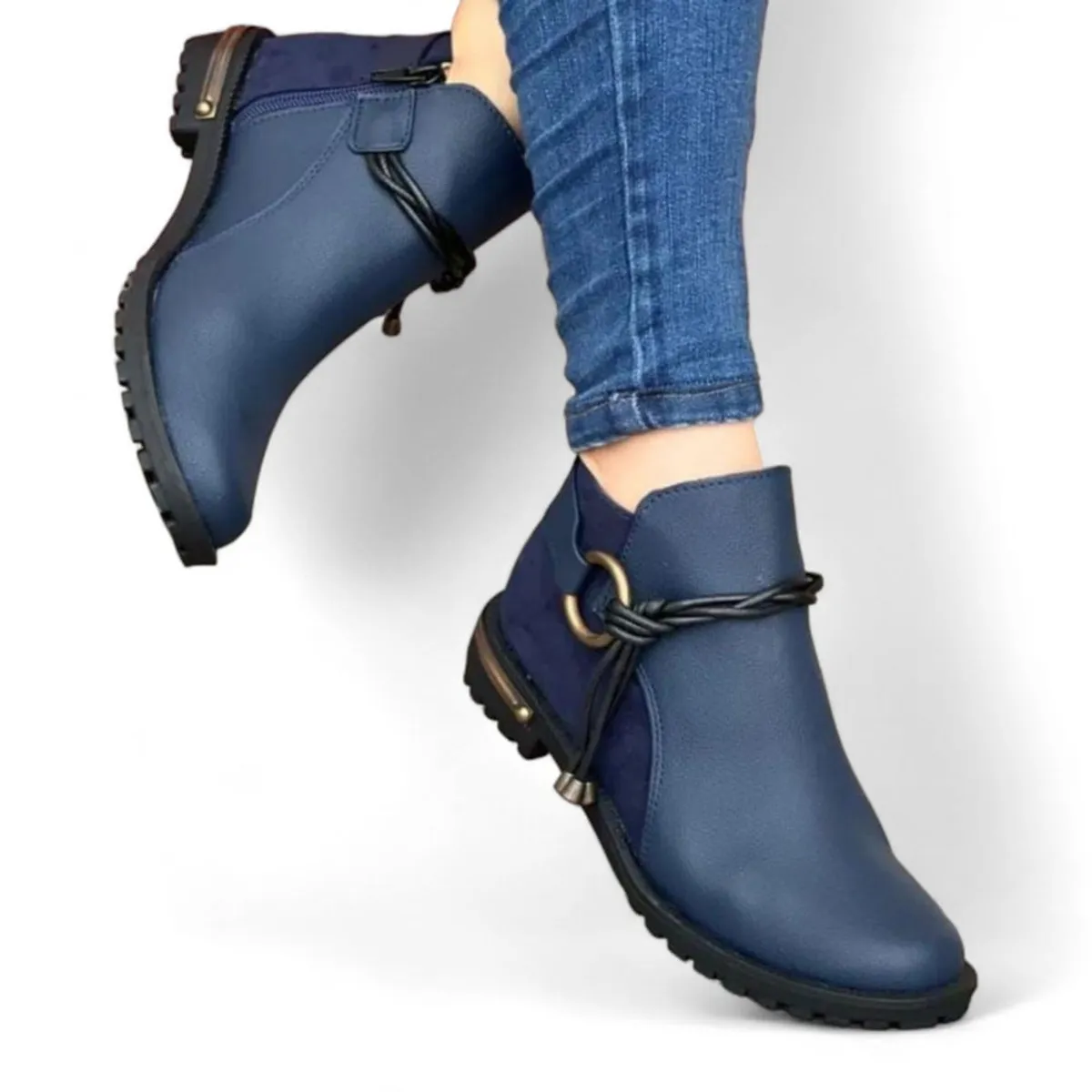 GENERICO - Botin Mujer Trensa 1509 5C-53 Color Azul