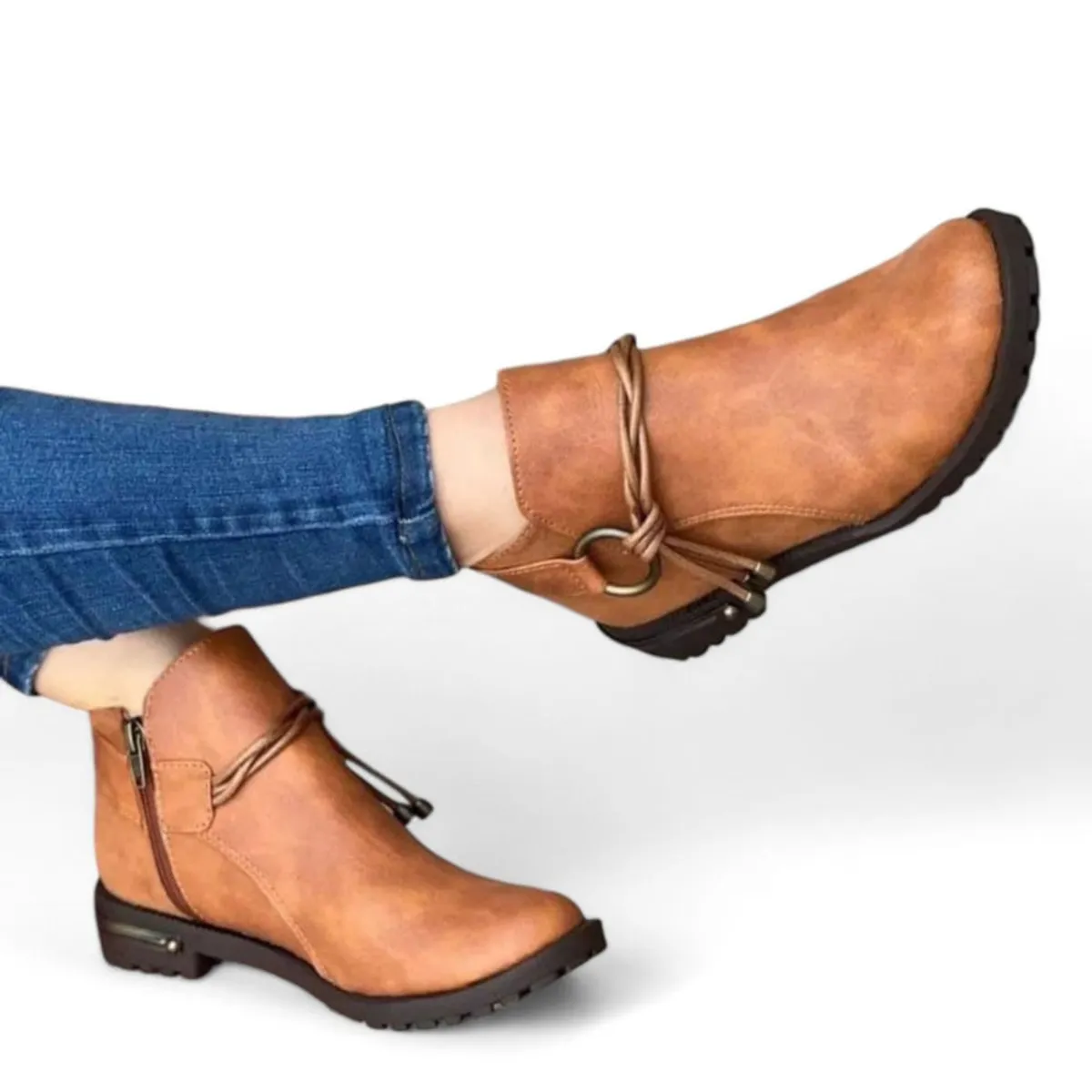 GENERICO - Botin Mujer Trensa 1509 5C-53 Color Camel