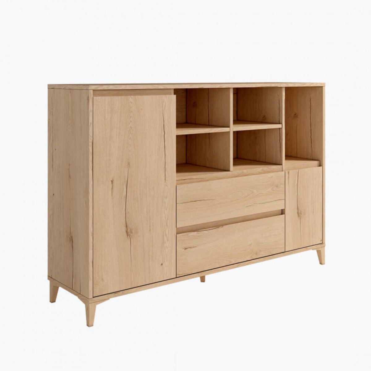 TU MESITA - Aparador Multiusos Rocha color Duna 2 puertas 2 cajones TU MESITA