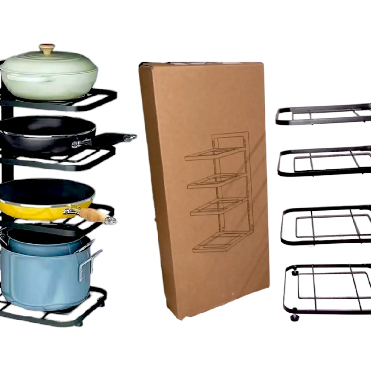 GENERICO - Organizador de ollas y sartenes 4 niveles