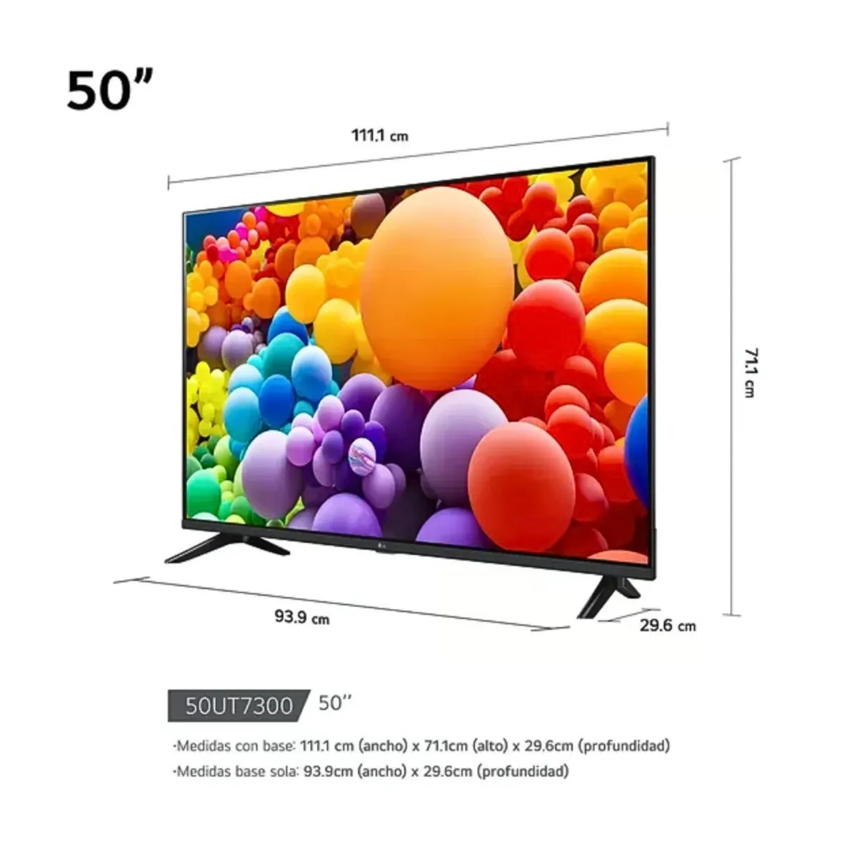 LG - Televisor LG 50 pulg. Smart TV LED 4K UHD ThinQ AI 50UT7300PSA Modelo 2024