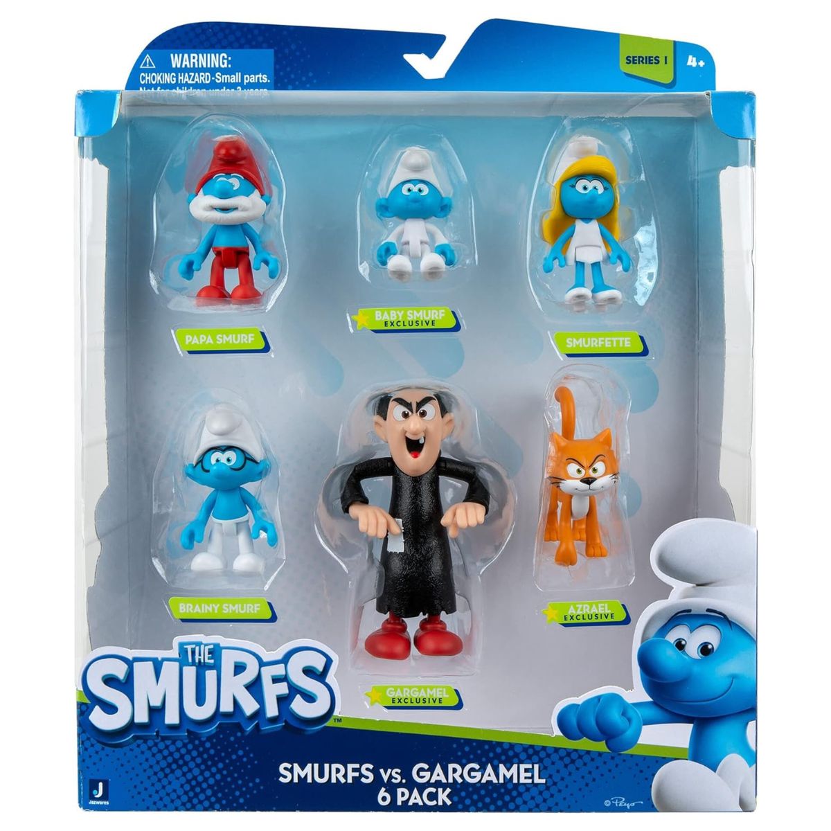 JAZWARES - Los Pitufos x6 Pitufina Papa Pitufo Gargamel - The Smurfs