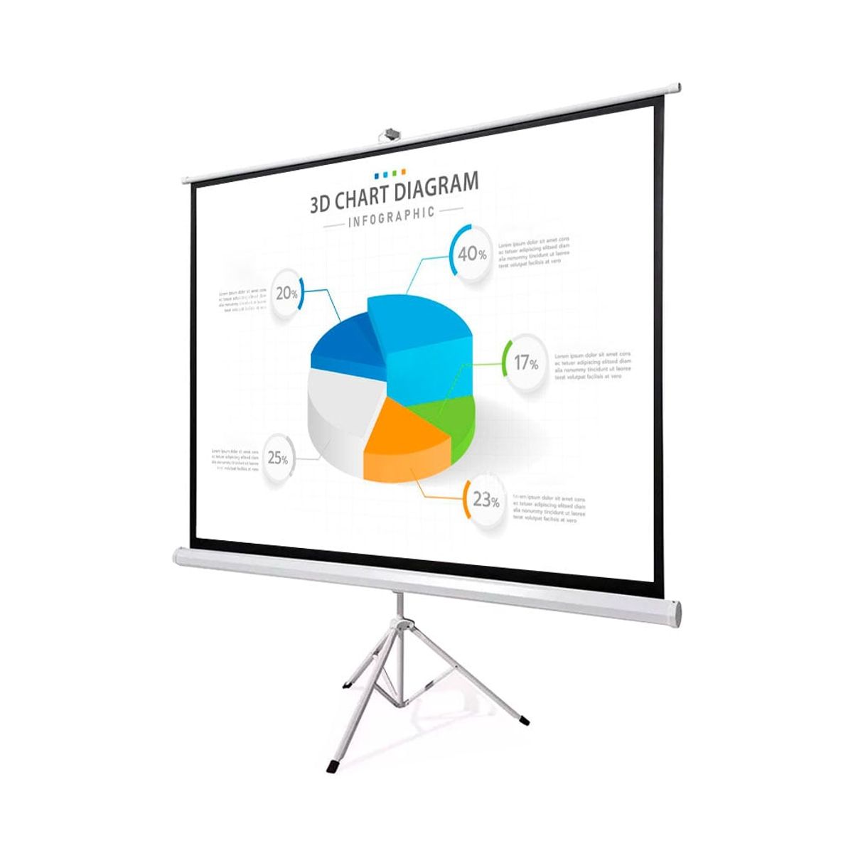OEM - ECRAN con TRIPODE 2.14 x 2.14 m Antireflex