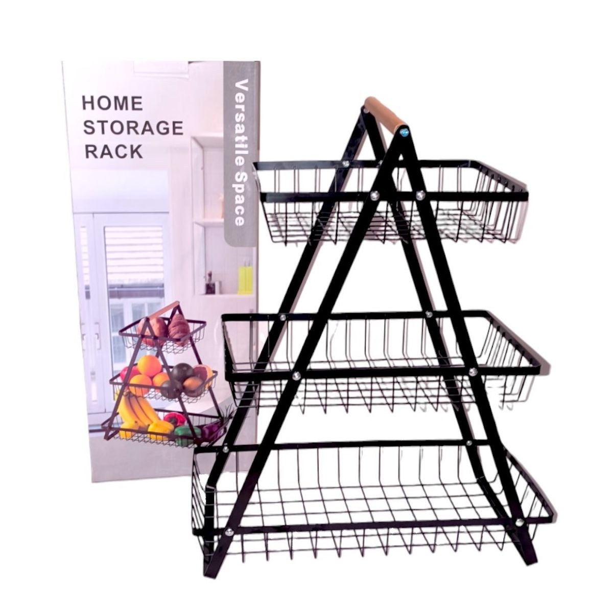 GENERICO - Organizador 3 niveles para frutas verduras o aseo