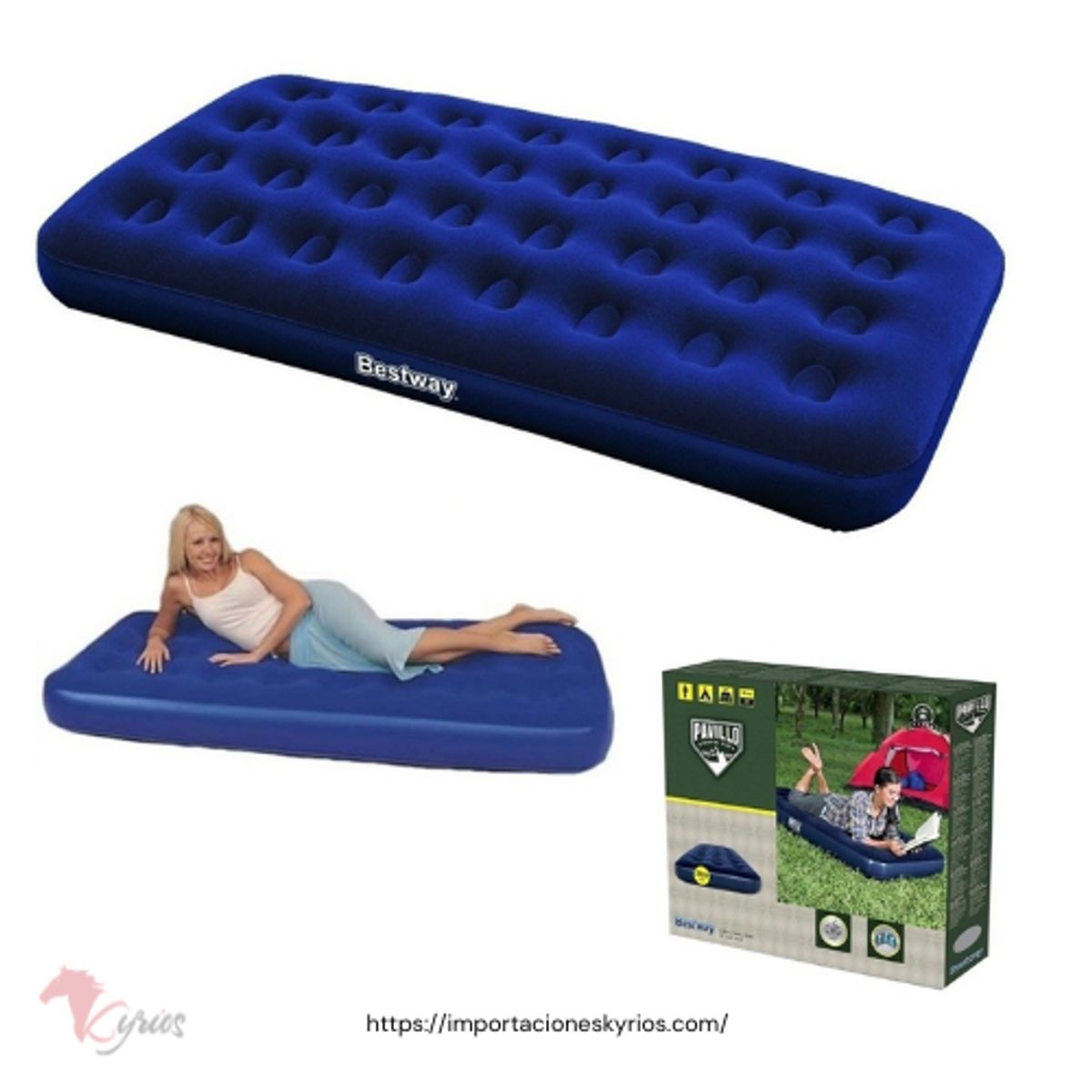 GENERICO - colchón inflable 1 plaza