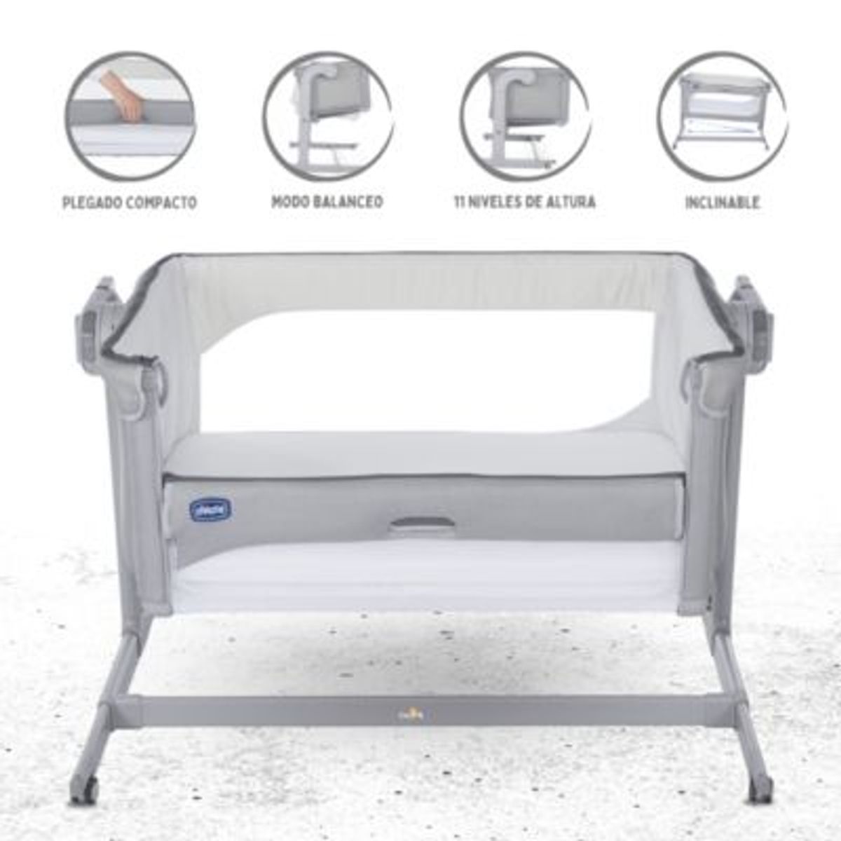 CHICCO - Cuna Colecho CHICCO «NEXT2ME MAGIC» Grey