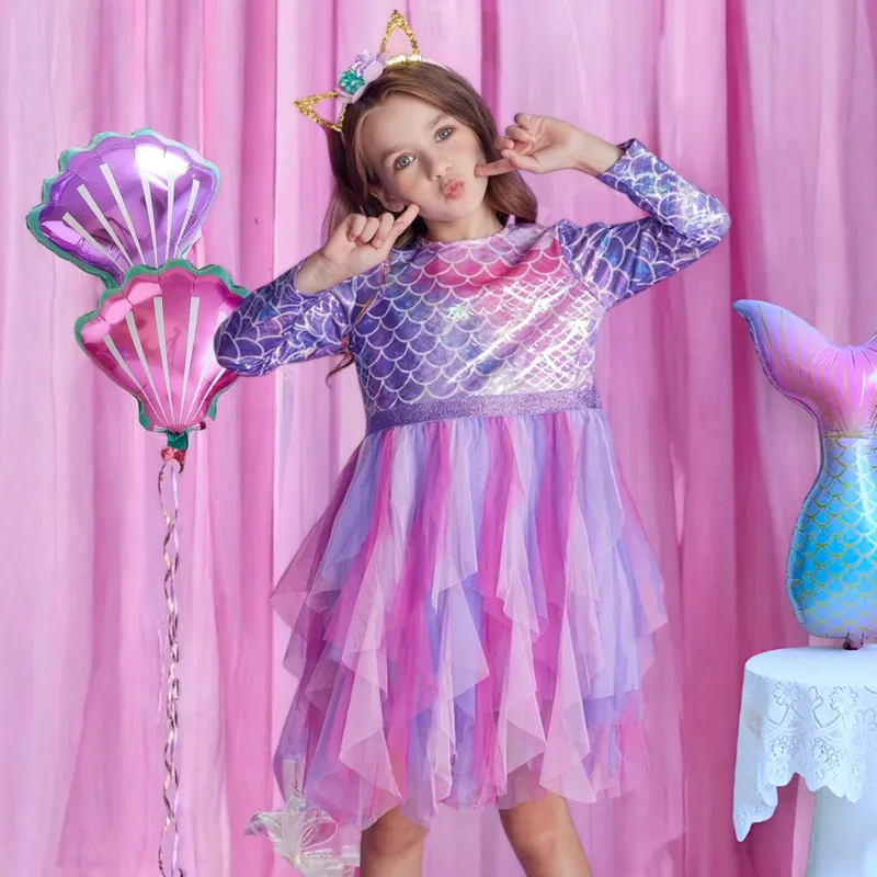 GENERICO - VESTIDO PARA NIÑA DE FIESTA - DISEÑO SIRENITA