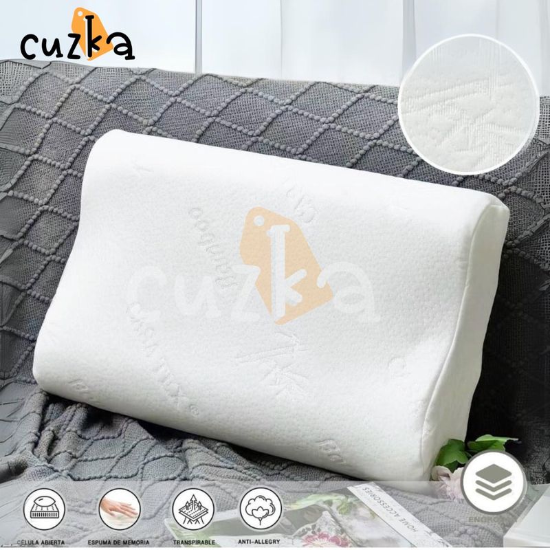 CASATEX - Almohada Viscoelástica ANATOMICA BAMBU QUEEN 55cm x 35cm x17cm