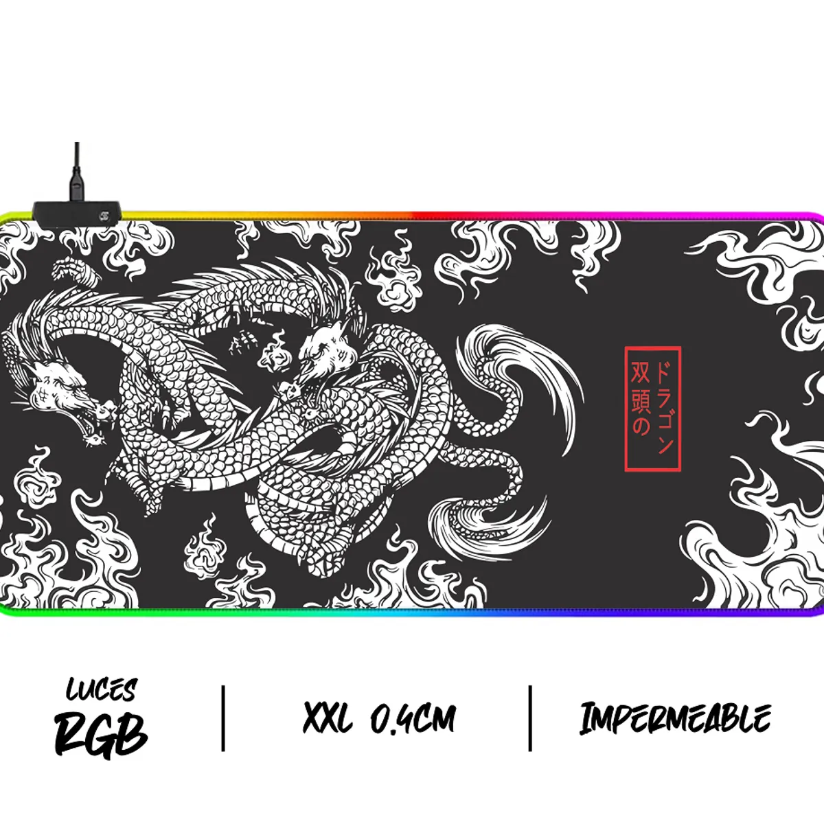 GENERICO - Mouse Pad Gamer RGB Speed XXL Dragon caos