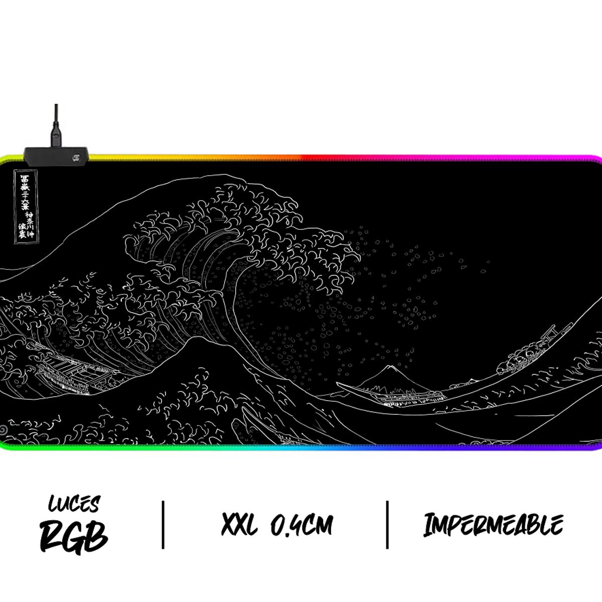 GENERICO - Mouse Pad Gamer RGB Speed XXL Ola Black