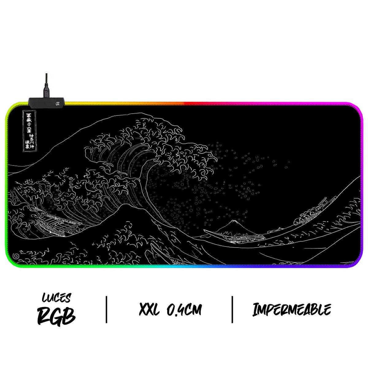 GENERICO - Mouse Pad Gamer RGB Speed XXL Ola Black